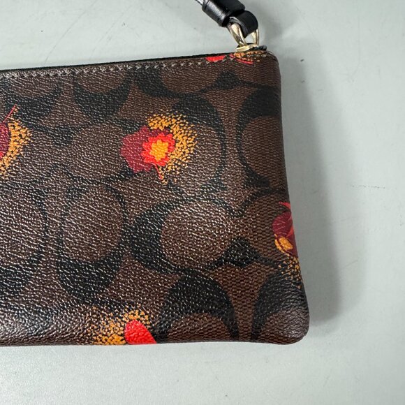 Coach C6417 Corner Zip Wristlet In Signature Canvas With Pop Floral Print - Picture 8 of 12